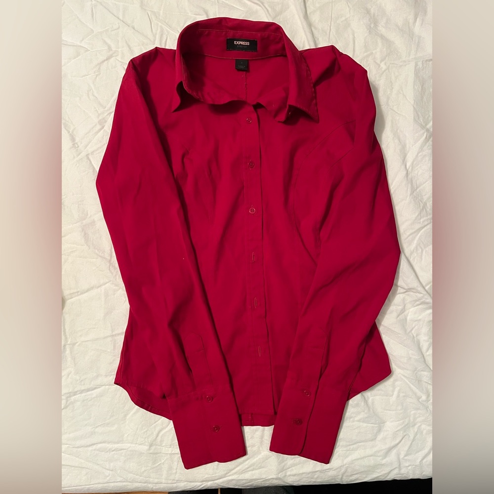 express red button up blouse